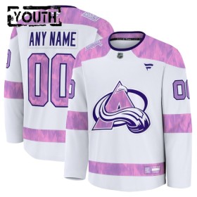 Colorado Avalanche Hockeydrakt Custom Fanatics Hockey Fights Cancer Practice 2024-25 Hvit - Barn